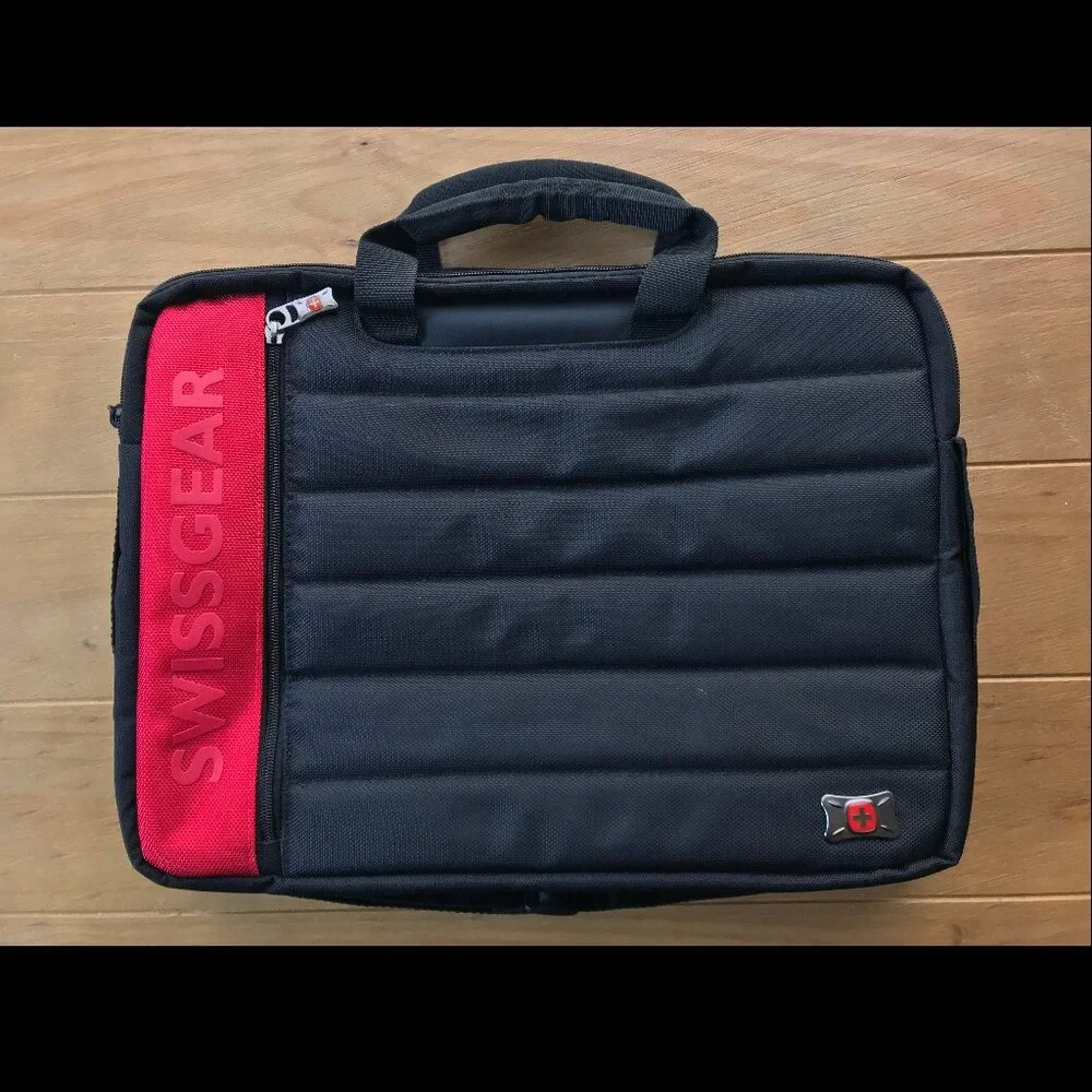 SWISSGEAR Briefcase - Slim Laptop Bag - Black/Red - New